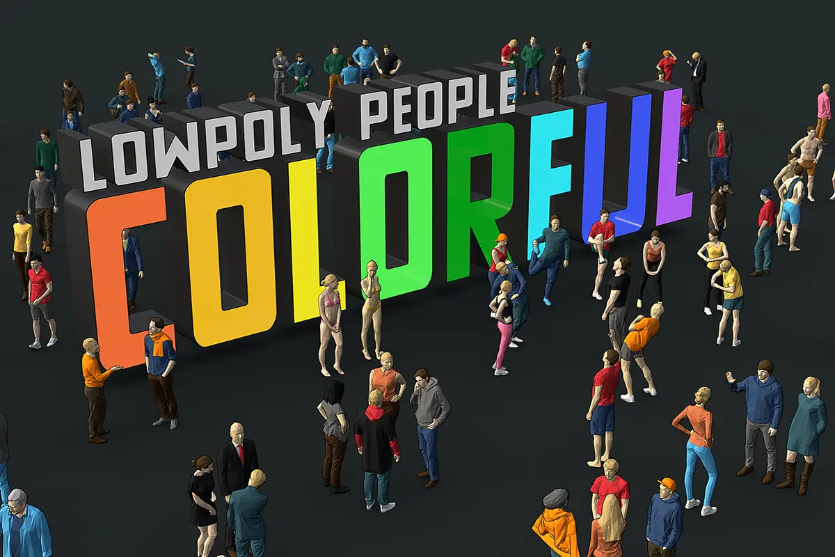 Lowpoly People Colorful